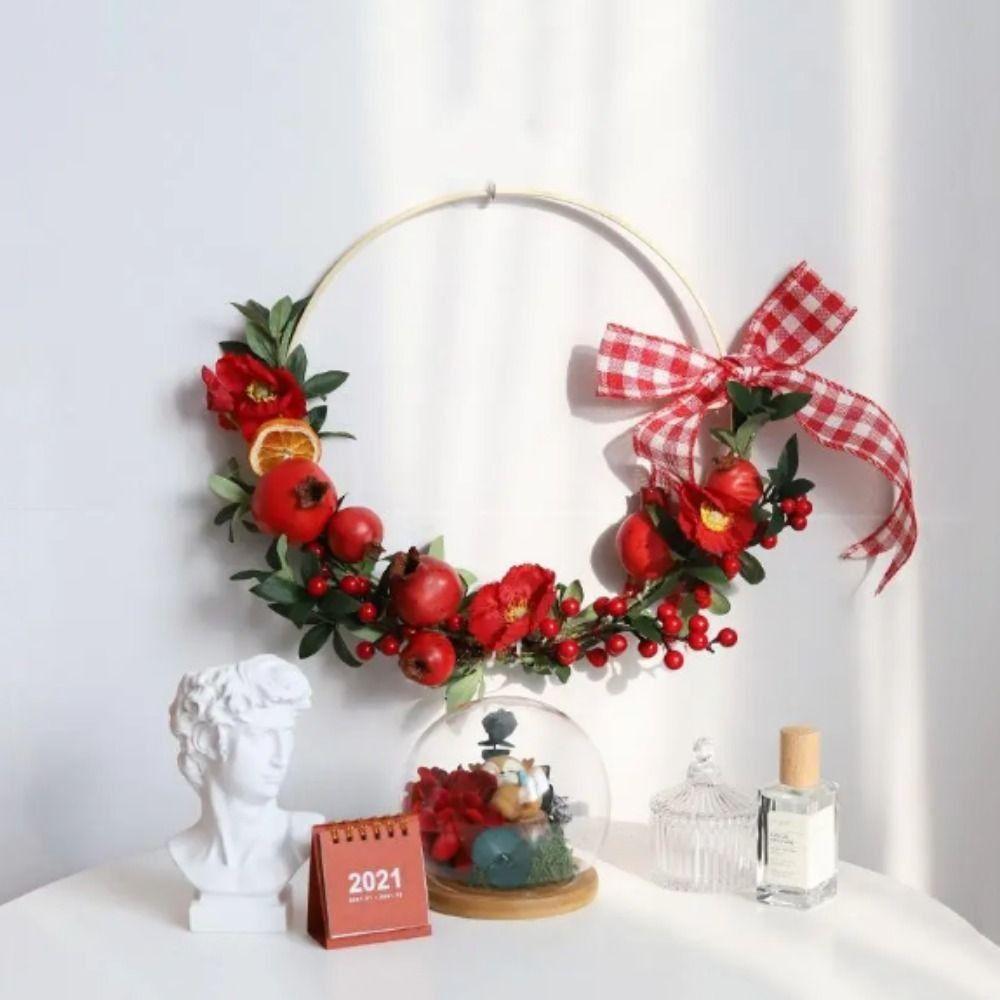 Hanging Flower Wreath Ring Bamboo Bamboo Hoop Frame Decorative Circle Bamboo Circle  Garden