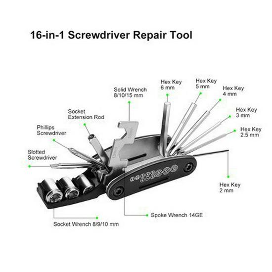 Multifunctional Folding Bicycle Repair Tool & Tire Repair Wrench Set