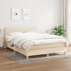 3140462 vidaXL Divan Bed with Mattress Cream 140x200 Cm Fabric