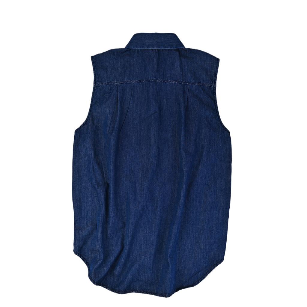 Original Store Lace-Up Denim Vest Stacked Vest Loose Bf Sleeveless Vest Vest Women'S Fake Collar