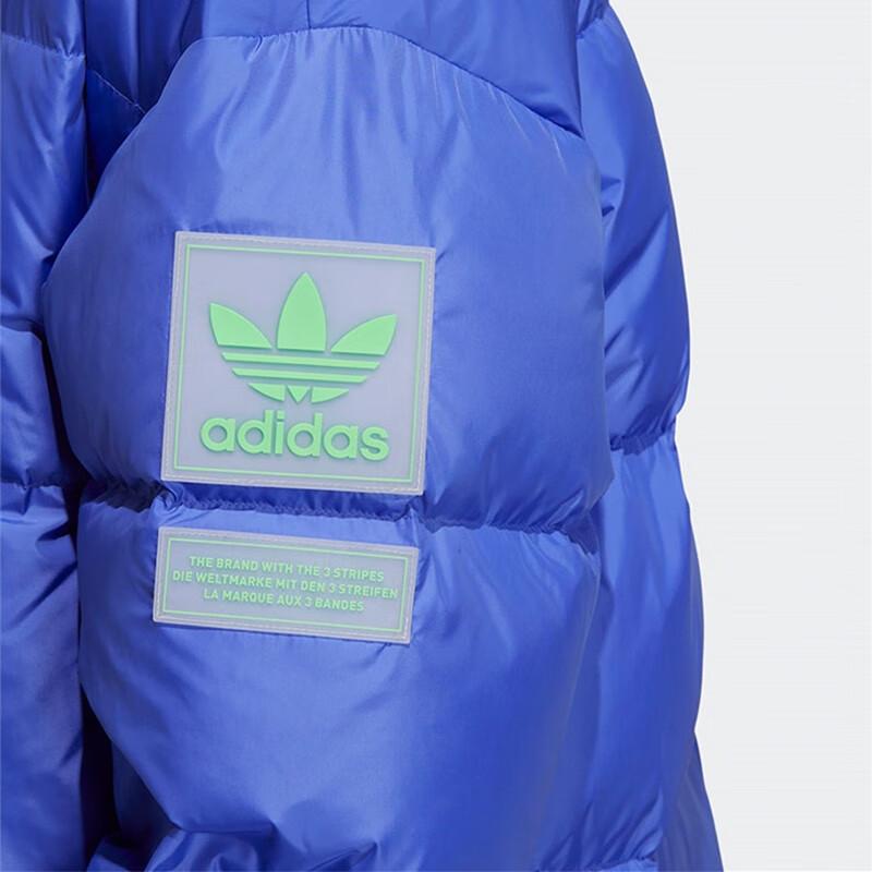 Adidas Originals Stand Collar Zip-Up Long Down Jacket Men Outerwear Blue H58056