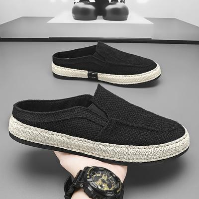Men Casual Shoes Slip On Shoes Lightweight Loafers Men Sandals Breathable Half Slippers Canvas Shoes Zapatos Hombre