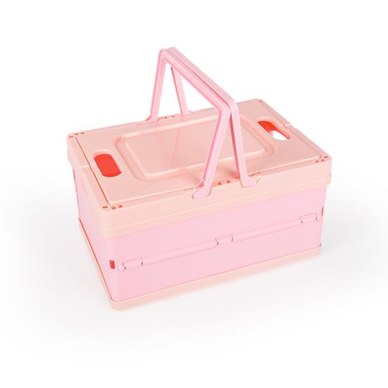 Foldable Storage Box with Cover Handle Design Large Capacity Stackable