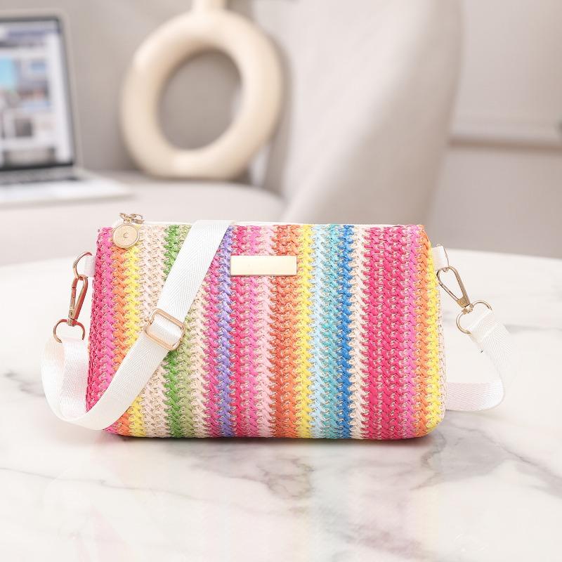 Shoulder Bag New Personality Niche Simple Rainbow Casual Beach Bag Small Square Bag Trendy One Piece Hair
