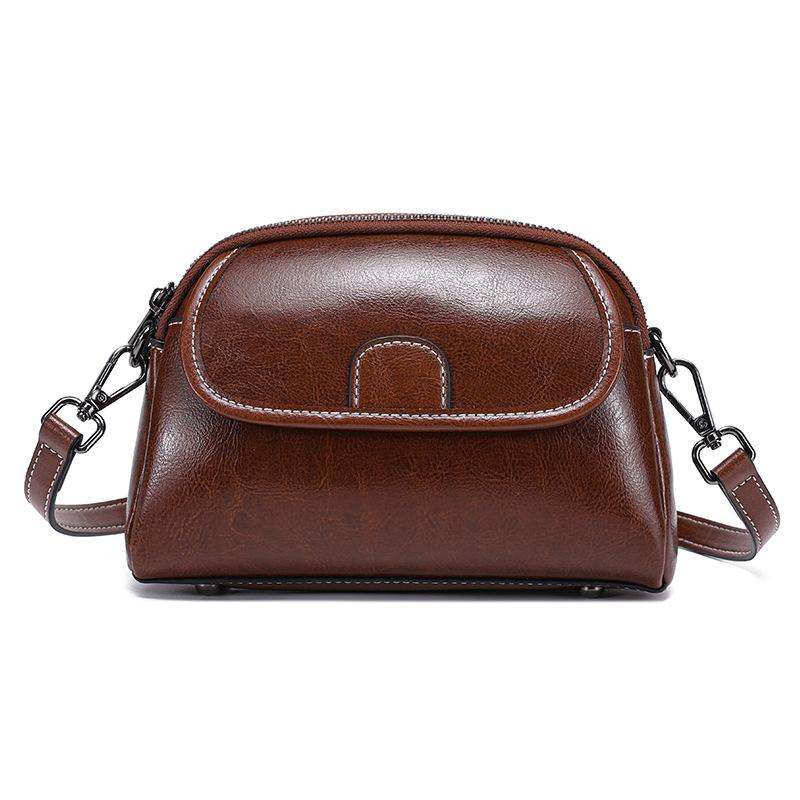 

Маленькая сумка кроссбоди из натуральной кожи для мобильного телефона, модная и высококлассная, универсальная сумка через плечо для поездок на работу кофейный