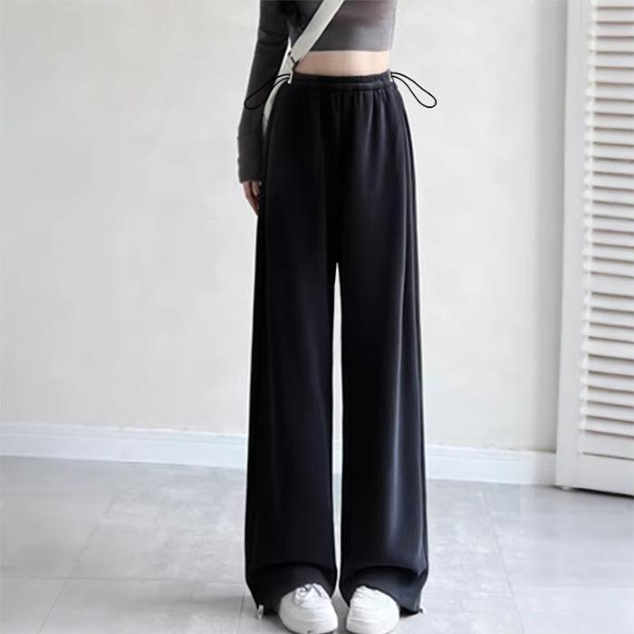 

2026 Spring Slim Fit Maternity Wide Leg Sporty Sweatpants - Two-Way Wear, Casual, No Belly Support Extra Large чорний