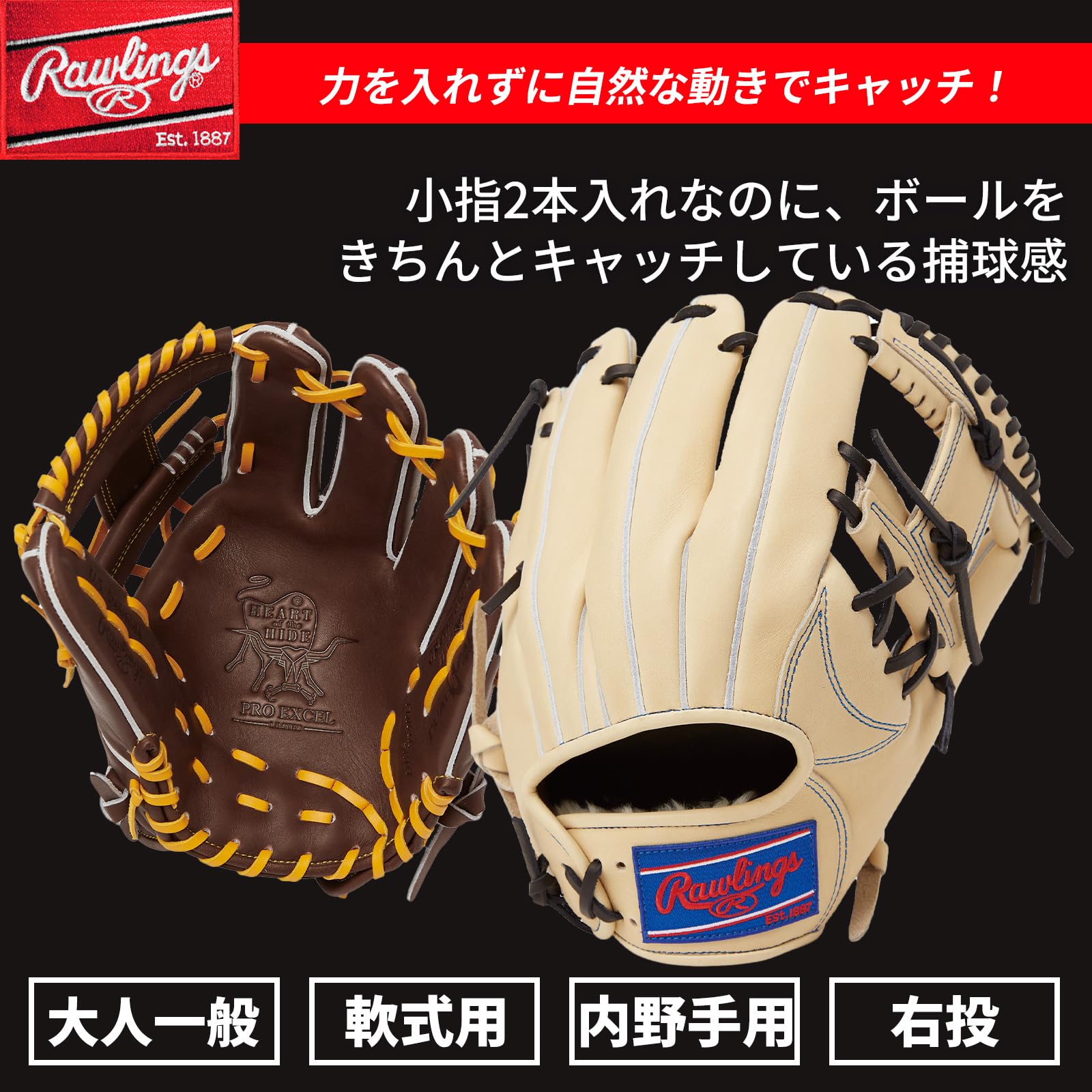Rawlings 軟式 HOH® PRO EXCEL –FS STyle- 軟式 HOH® PRO EXCEL –FS Style- [内野手用] サイズ12 | グラブ
