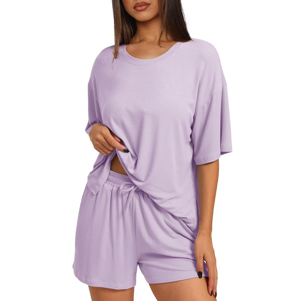 Women's Loose And Fashionable  Casual Short Sleeved Shorts Two-piece Set