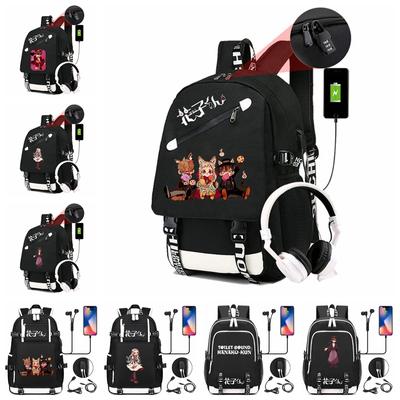 Anime Toilet-Bound Hanako Kun Pattern Backpack Bookbag High Capacity Travel Bag Shoulder Bag for Students Girls Boys