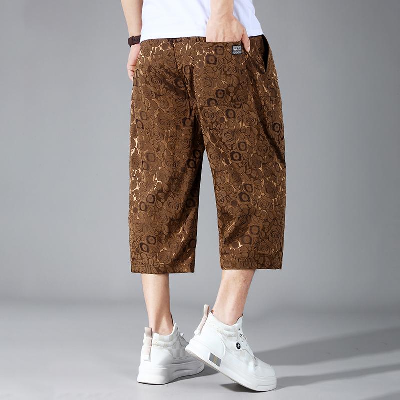 Plus Size 4XL-10XL Oversize Calf-length Pants for Men Summer Fashion Streetwear Elastic Waist Short Pants