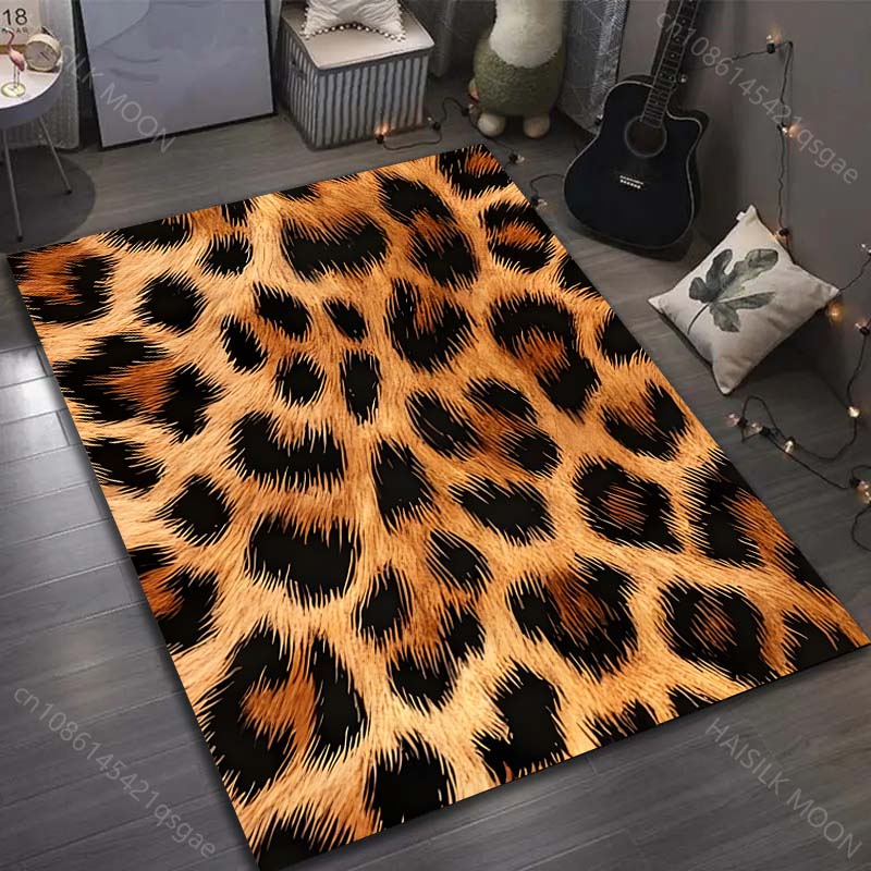 1PC Leopard Print Carpet for Bedroom Living Room Bedside Sofa Floor Mat Modern Home Decor Area Rug Large Size for Gifts