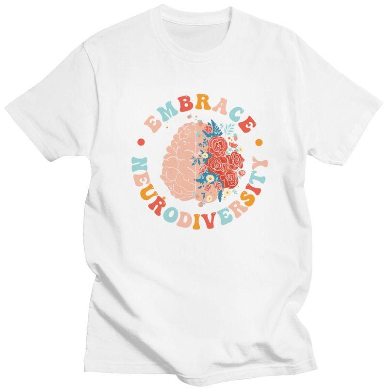 Embrace Neurodiversity Autism Awareness T Shirt Unisex Short Sleeves Casual Graphic Clothing Summer Style Pure Cotton Camisetas