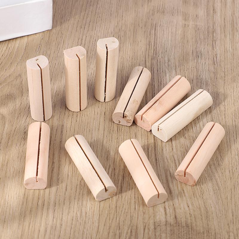 10/20Pcs Wooden Place Card Holders Wedding Table Number Name Sign Birthday Party DIY Decoration Home Photo Postcard Clip Stand