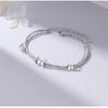 Women's Silver Bracelet 925 Sterling Silver Elegant Design Adjustable 16-20cm Silver Simple Bangle Gift for Her