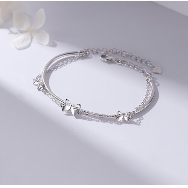 Women's Silver Bracelet 925 Sterling Silver Elegant Design Adjustable 16-20cm Silver Simple Bangle Gift for Her