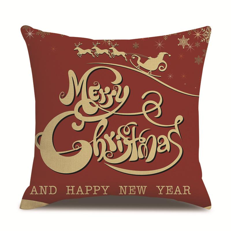 Christmas Bedroom Single-sided Pillowcase Living Room Linen Car Pillowcase Sofa Pillowcase Bedside Cushion Cover