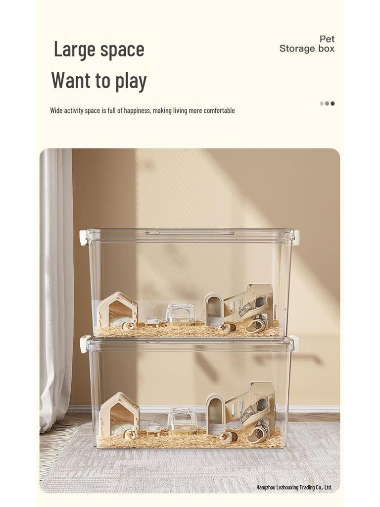 High Clarity Fish Tank & Ecosystem Box for Goldfish, Turtles, Hamsters with Ecological Landscaping Storage