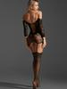 Sexy Lingerie Bodycon Dress Fishnet Hollow Clubwear Open Crotch Perspective Sleepwear Female Lingerie Bodystocking Nightwear