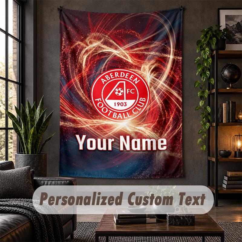 Wall Tapestry Aberdeen FC Print Custom Name Text Wall Hanging Home Decor