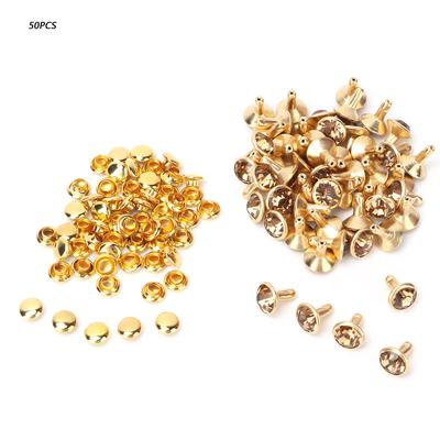 50 pezzi 8 mm rivetti decorativi in strass di cristallo fai da te per scarpe in pelle abbigliamento borchie (Cristallo Giallo)