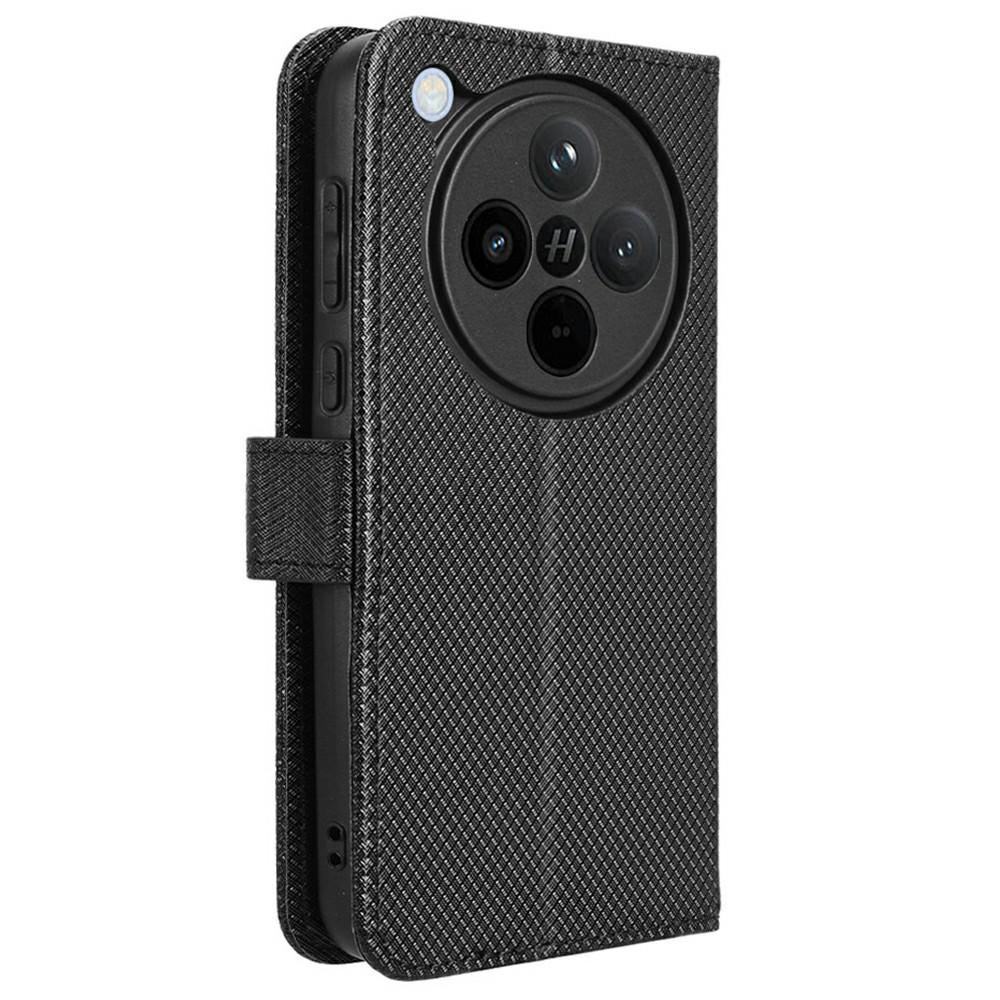 For Oppo Find X8 5G Case PU Leather Diamond Texture Wallet Phone Cover