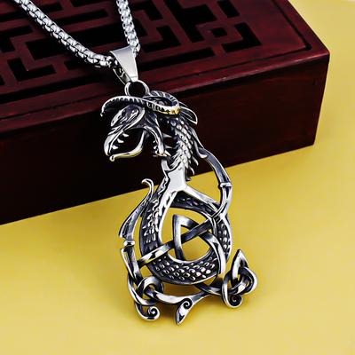 Necklace Viking Talisman Jewelry Celtic Knot Dragon Men's Accessories Pendant