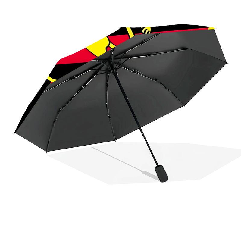 Sport Club Football Crest Printed Automatic Umbrella, 8-Frame for Travel, Camping, Casual Umbrella, Essential Gift for for Family and Friends