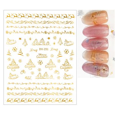 Nagelsticker Weihnachtsmuster 3D-Effekte DIY Schneeflocken Weihnachts-Nagelkunstfolien