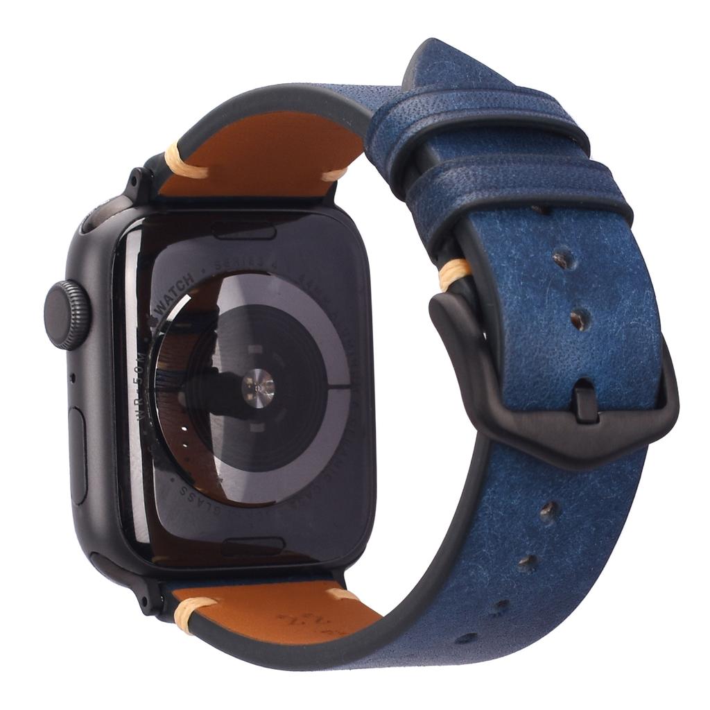 Frosted Brown Genuine Leather Watch Strap Replacement for Apple Watch Series 7 8 SE Custom Wristband Replacement Accessory