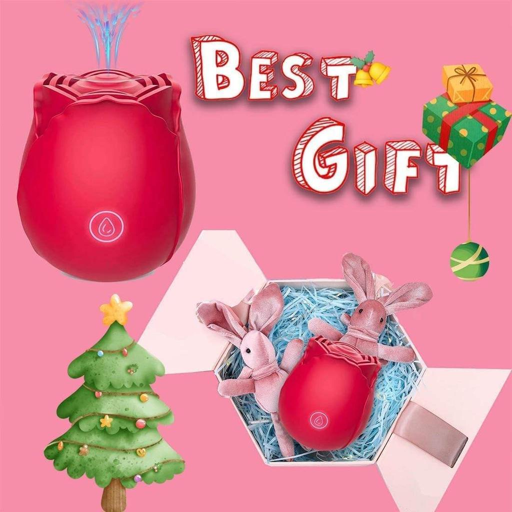 Female Waterproof Rose Toys Clitoral Suction Cup Breast Sucking Stimulator Silicone Adult Sex Toys Rose Vibrator for Woman