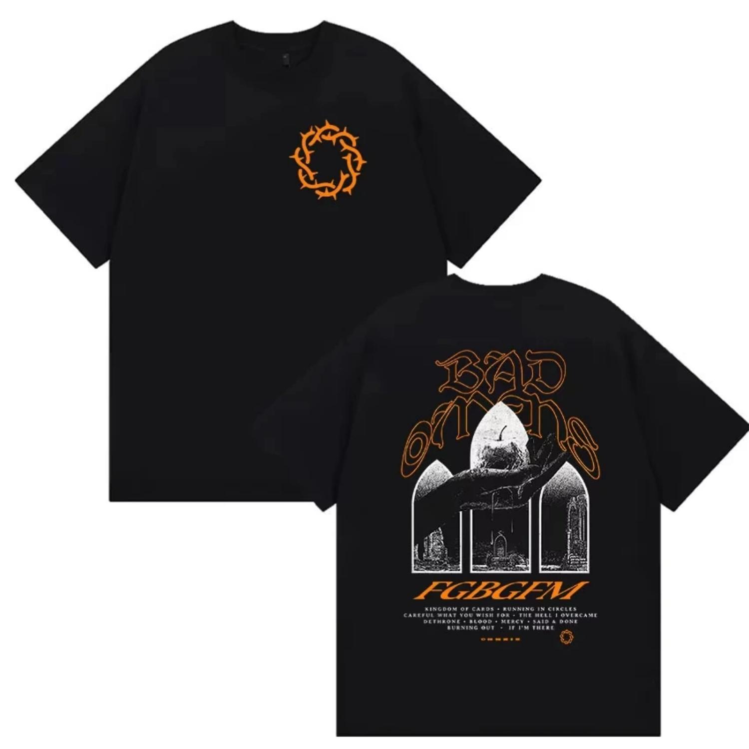 

Rock Band Bad Omens Tour Graphic T-shirt Men and Women Summer Gothic Clothing Hip-hop Round Neck Short Sleeved Top Streetwear S чёрный