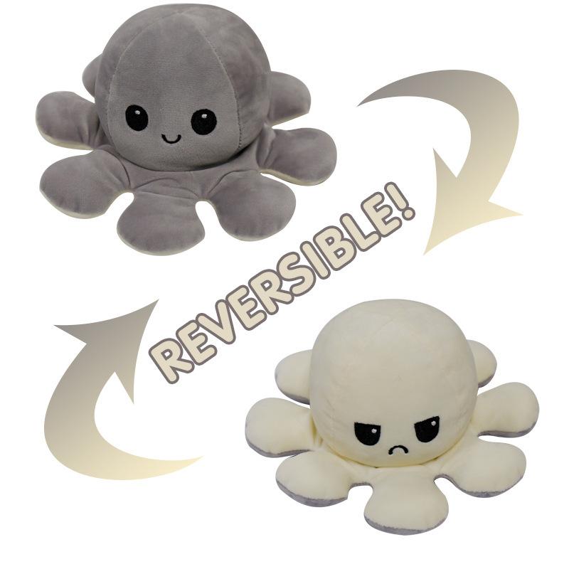 Reversible Flip Stuffed Octopus Plush  Doll Soft Simulation Reversible Plush Toy Double-sided Color