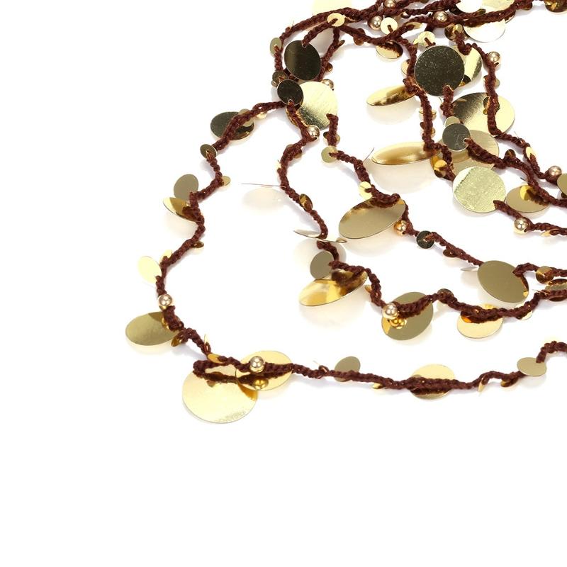 Boho Multilayer Stacked Handmade Round Sequin Waterfall Necklace For Women Vintage Indian Ethnic Style Jewelry Neck Accessories