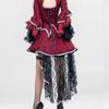 Damen Gothic Hexenkleid Vampirkönigin Cosplay Fairy Tail Kleider Langarm Gothic Kostüm Kleid Bühnenkleidung Halloween Karneval Luxus