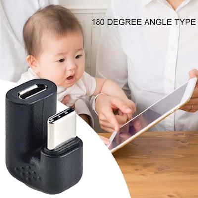 Converter 180 Degree 360° Angled USB-C Converter Adapter Type C Male To Female U-shaped