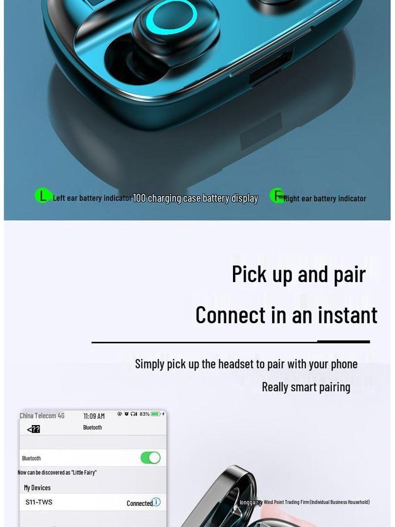 2025 Dual-Ear Bluetooth Sports Gaming Earphones with Touch Controls & Extended Battery – Compatible with All Mobile Phones.