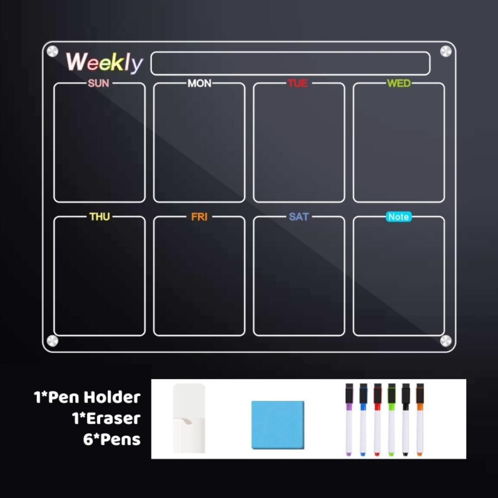Message Note Monthly Weekly Planner Reusable Rewritable Fridge Clear Board  Office
