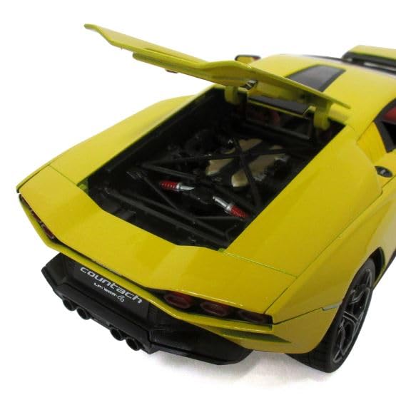 Maisto Lamborghini Countach Yellow Scale Special Edition Model with Display Openable and Working Suspension LPI800-4 1/18 Base, Doors,