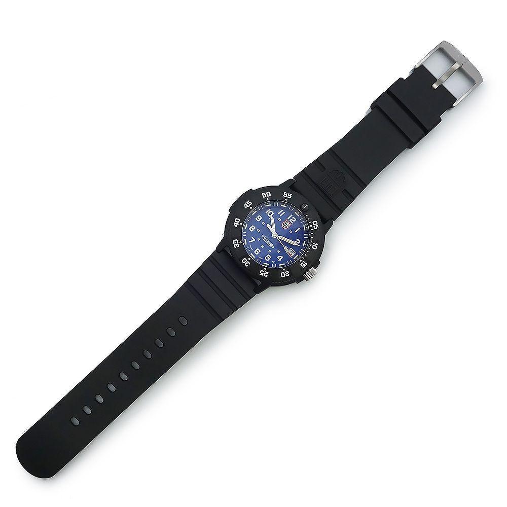 Used Luminox 3003.EVO.S Original Navy SEALs EVO 3000 Series Quartz Carbon Stainless Steel Black Blue Watch Silver Hardware With Box (Mint Condition)