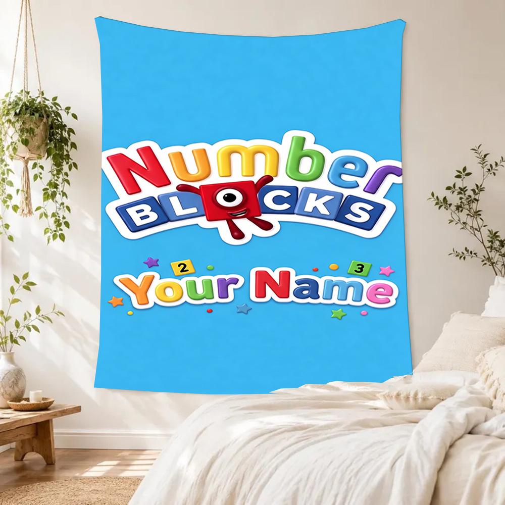 Numberblocks Customize Text Tapestry Decorative Wall Tapestry Vibrant Fade-Resistant Print Great for Living Room Decor Ideal for All Seasons