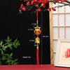 Lunar New Year Lucky Hanging Ornament with Red Tassel Golden Charm Festive Portable Decor for Travel Hotel Room Spring Festival