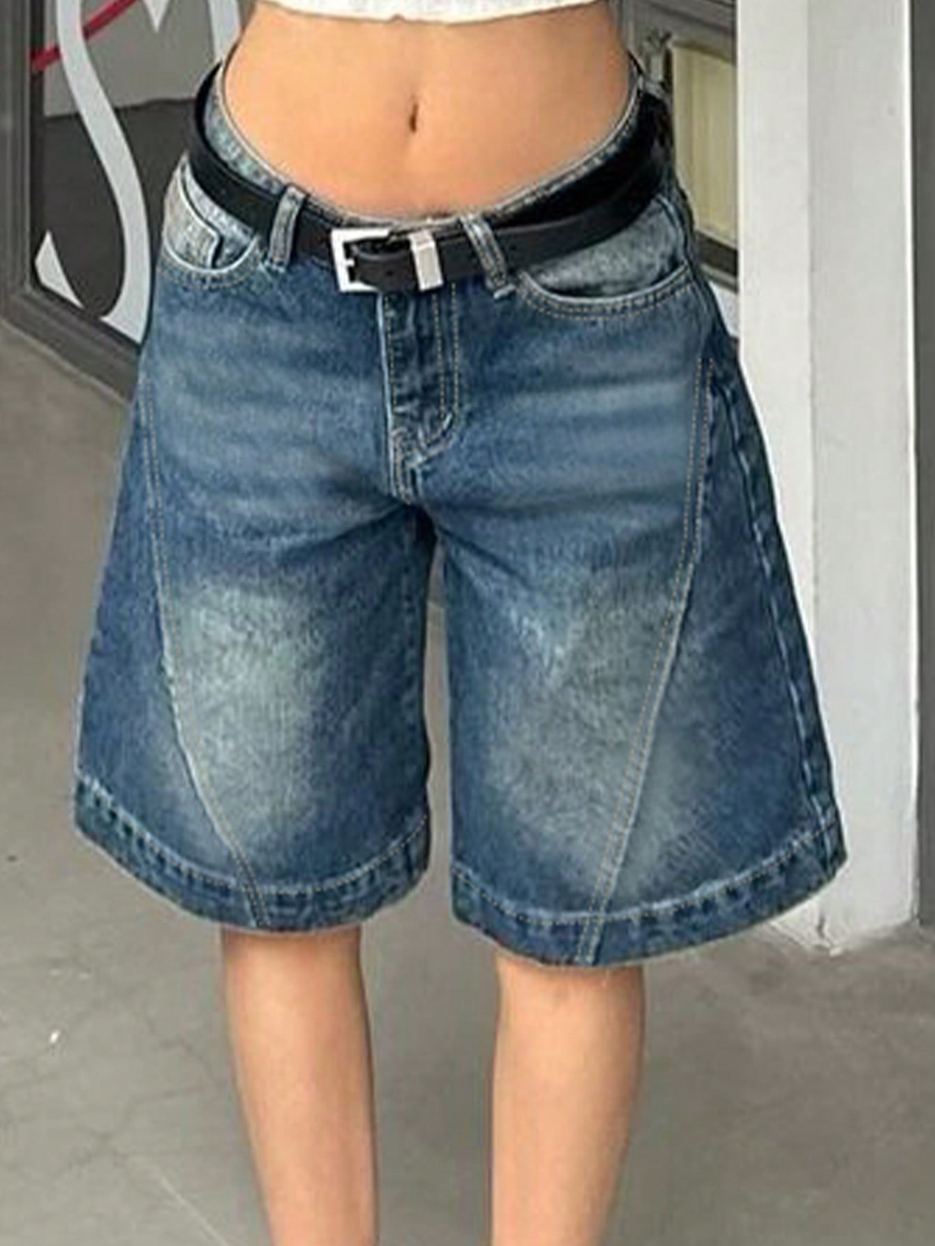 Rose Beauty A WomenY2K Street Vintage Washed Slant Pocket Cat Whiskered Trendy Edge Style — фото 4