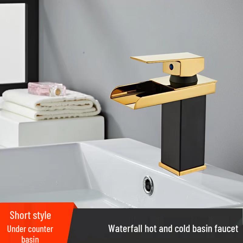

TLXT Black Waterfall Basin Faucet