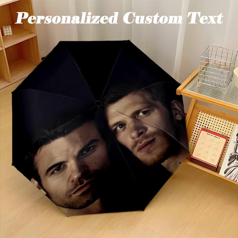 8‑Rib Automatic Umbrella, The Vampire Diaries Design Foldable Umbrella for Sun Rain Protection Travel