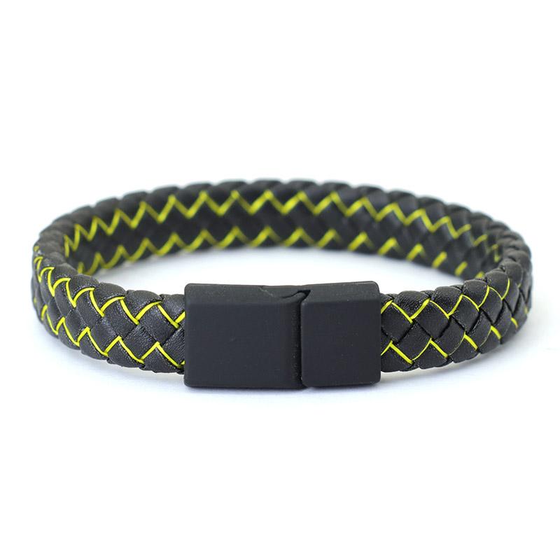 Hiphop Men Leather Bracelet Detachable Black Magnet Clasp Bangle Homme Boyfriend Gift Pulsera Hombre Punk Hand Bands For Male