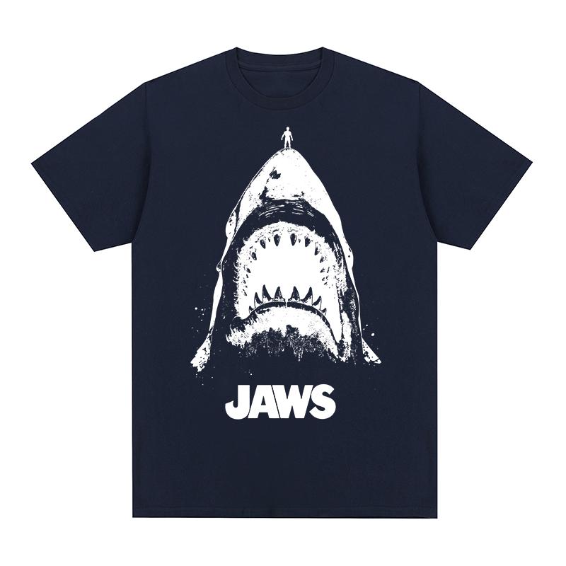 Jaws Vintage Tshirt Amity Island Welcomes You Shark fin Movie Cotton Men T shirt New Tee Tshirt Womens Tops