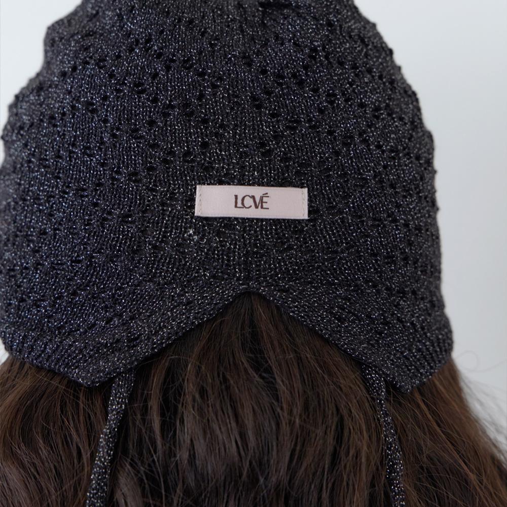 Elssibeui Crochet Knit Beanie_Black