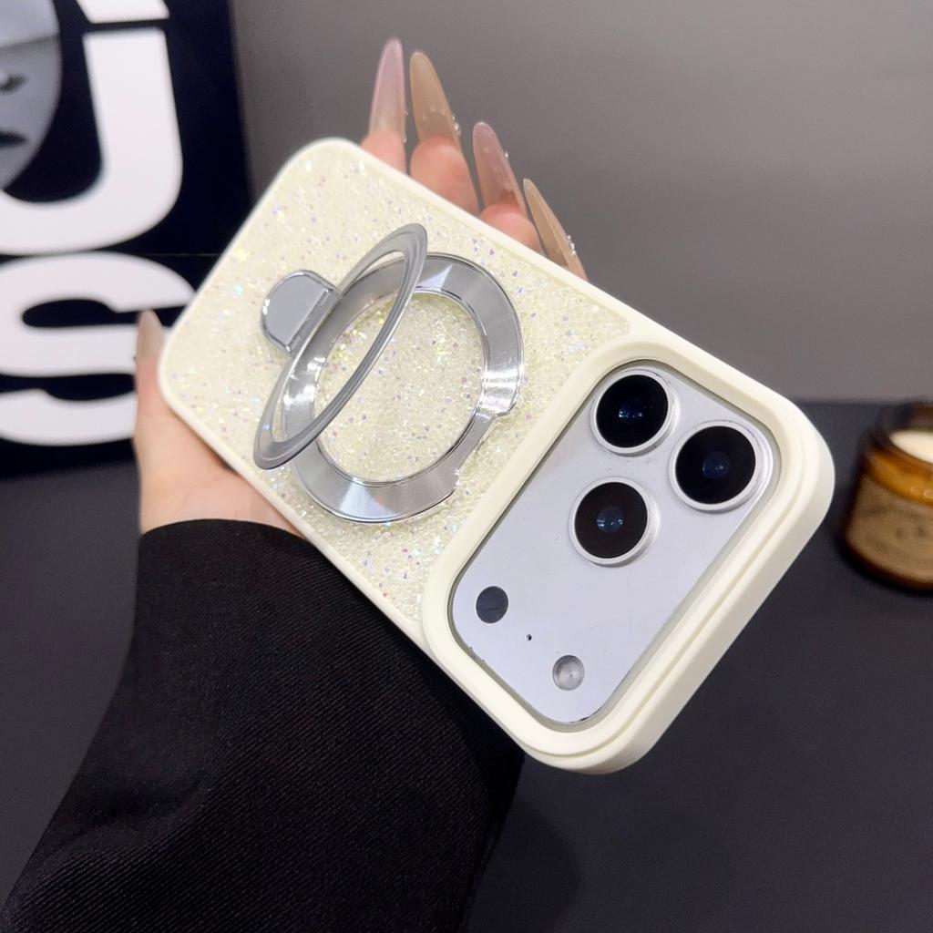 For IPhone 18 Pro Max 17 16 15 14 13Pro Luxury Sparkling Rhinestone Kickstand Glitter Magnetic Phone Case Shockproof Anti Scratch Protective Cover