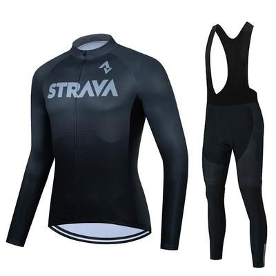 Autumn Men's STRAVA Long Sleeve Cycling Suit Team Edition Quick-Drying Breathable Strap