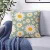 Daisy Breeze Square Jacquard Pillow Cover for Sofa Office Waist Cushion Cover Home Decorative Pillowcase